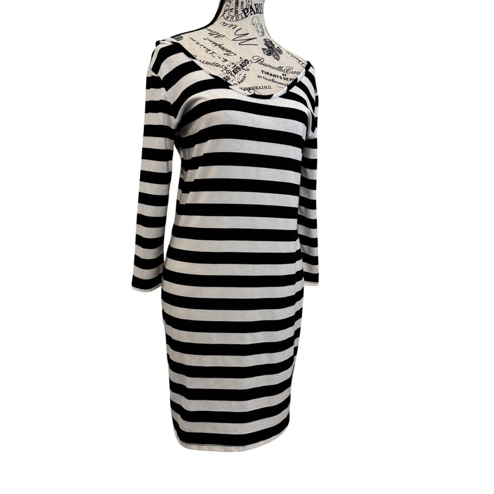 Rue21 Black & White Striped Bodycon Dress - Size XL - 3/4 Sleeves Casual